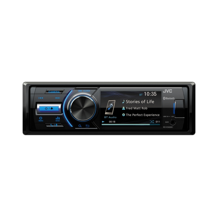 JVC KD-X560BT Mechless Digital Media Receiver with 3" Monitor & Bluetooth
