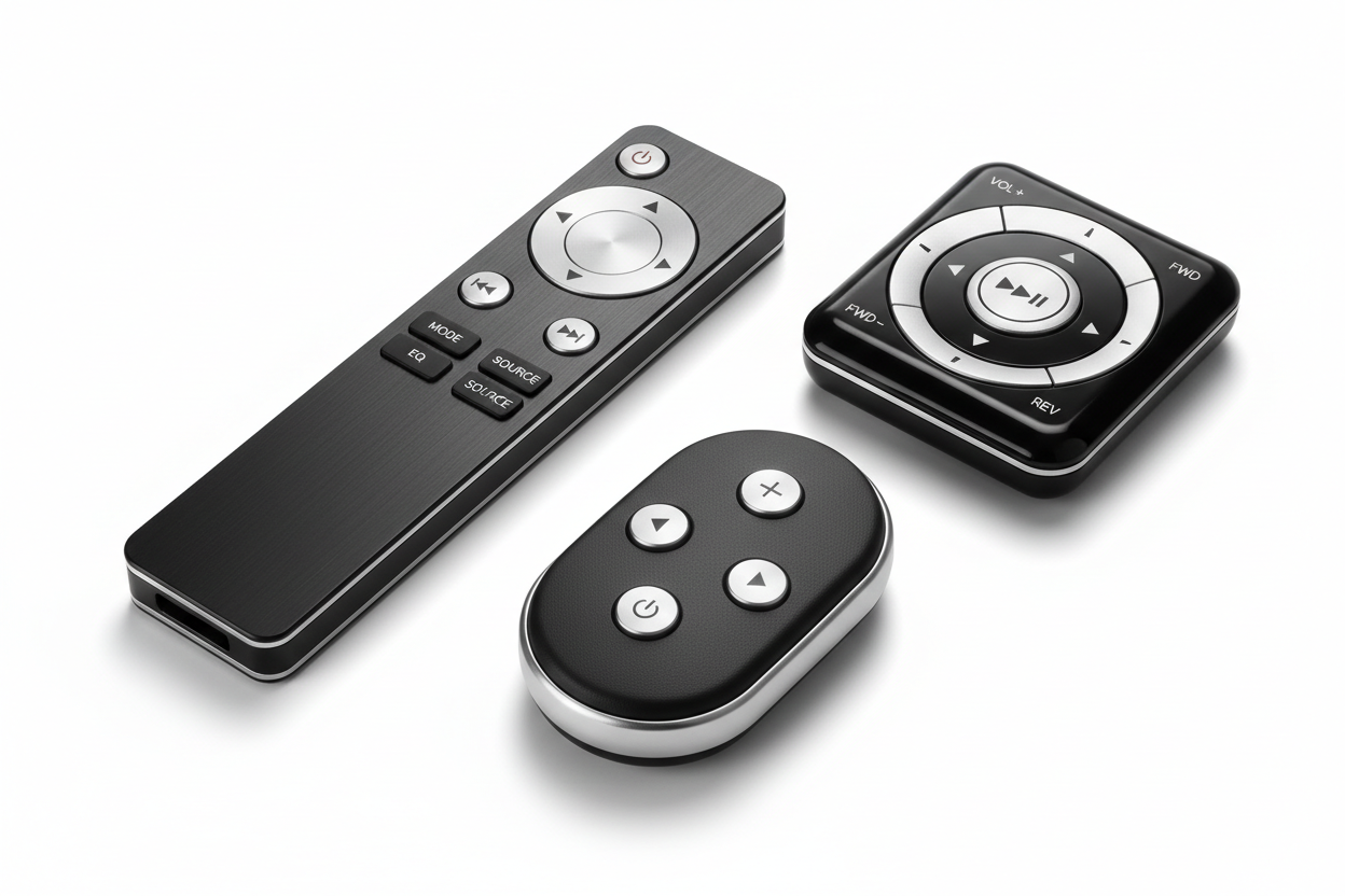 Remote control for single DIN and double DIN car stereos