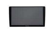 Pioneer car stereo touchscreen display with a black bezel and dark screen, shown against a plain white background.
