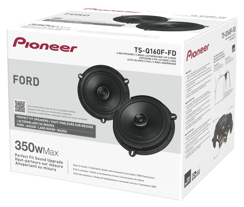Pioneer TS-Q160F-FD 6.5-inch 350W 2-Way Coaxial Speaker System for Ford, Land Rover and Mazda Vehicles