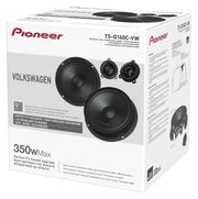 Pioneer car speaker packaging for Volkswagen vehicles on a white background