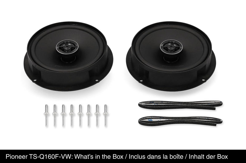 Pioneer TS-Q160F-VW 6.5-inch 350W 2-Way Coaxial Speaker System for Volkswagen Vehicles