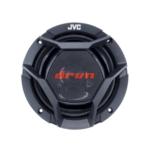 JVC car speaker with 'drum' branding on a white background