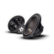 Two car subwoofers with a brand logo on a white background
