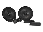 Kicker 46CSS654 CS 6.5 inch 160mm component speaker system featuring separate tweeters, crossovers, and polypropylene woofer for car audio upgrade.