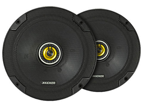 Kicker 46CSC674 CS 6.75 inch 165mm coaxial car speaker pair with polypropylene cones and PEI tweeters for enhanced car audio performance.