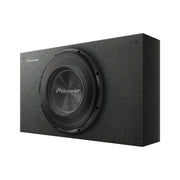 Pioneer TS-A3000LB 12-inch A-Series preloaded shallow subwoofer enclosure with 400W RMS power handling, mesh grille and compact design.