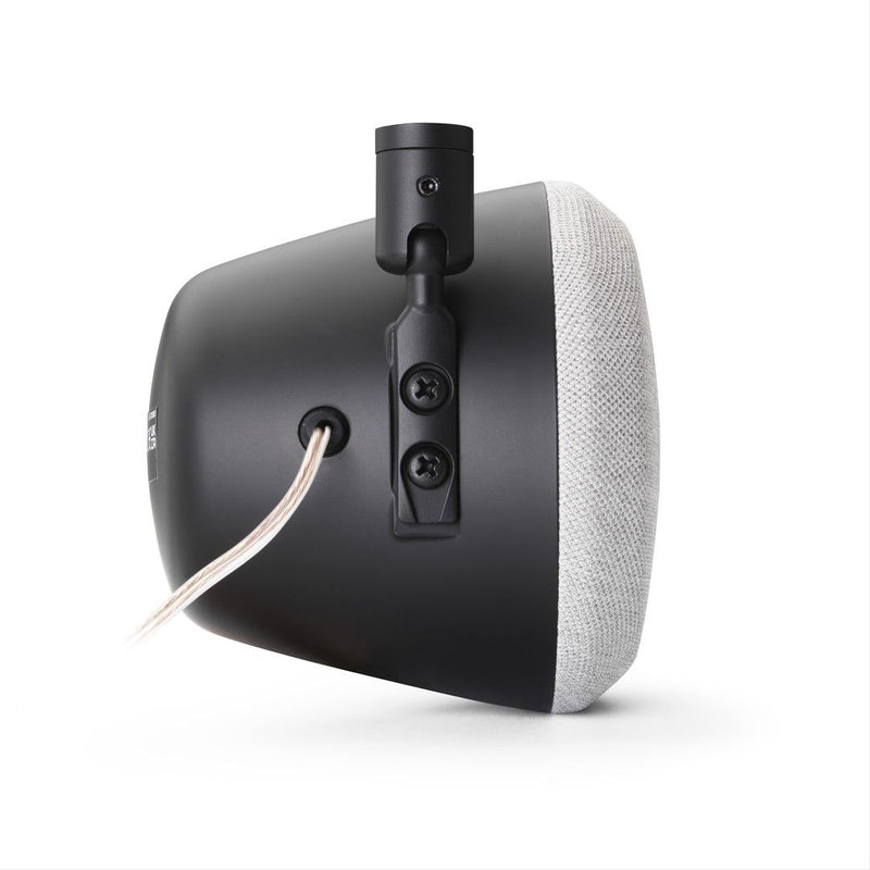 Black and gray speaker on a white background