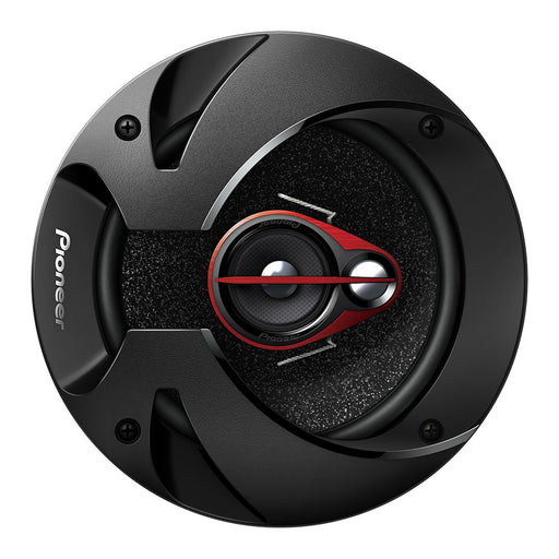 A Pioneer TS-R1750S 17cm 6.5" 250W 3-Way Car Speaker, black in color, showing the front view with the brand logo and red accents.