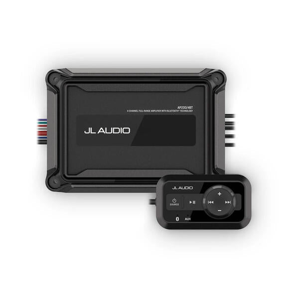 JL Audio AP200/4BT ultracompact 4-channel marine Bluetooth amplifier with wired audio controller