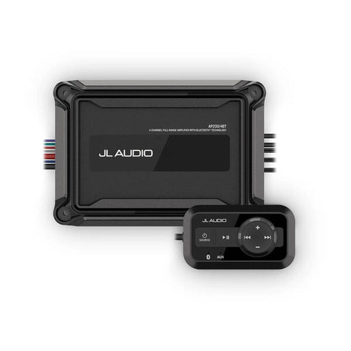 JL Audio AP200/4BT ultracompact 4-channel marine Bluetooth amplifier with wired audio controller