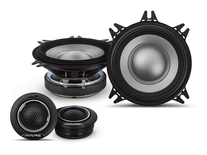 Alpine S2-S40C S-Series 4” 2-Way Car Door Component Speakers 140W for clear high-quality audio