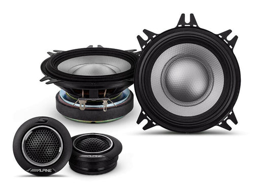 Alpine S2-S40C S-Series 4” 2-Way Car Door Component Speakers 140W for clear high-quality audio