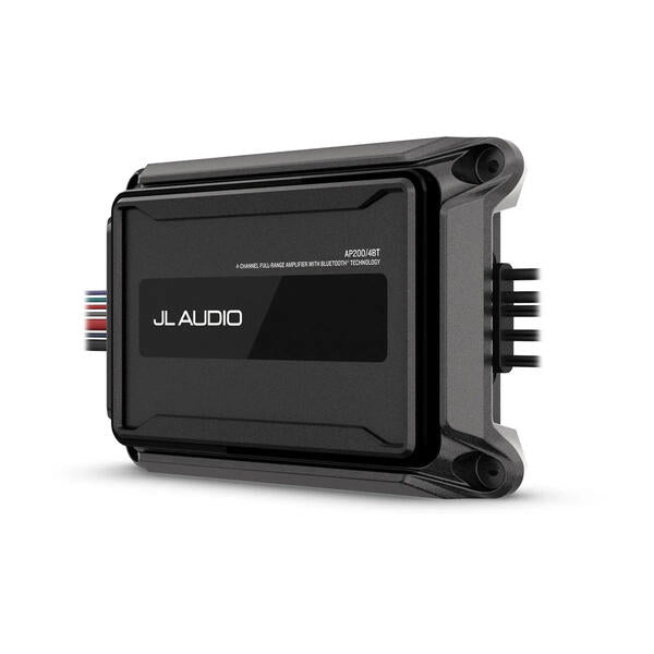 JL Audio AP200/4BT ultracompact 4-channel marine Bluetooth amplifier with wired audio controller