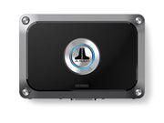 JL Audio amplifier on a white background