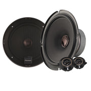 Pair of Pioneer car speakers on a white background