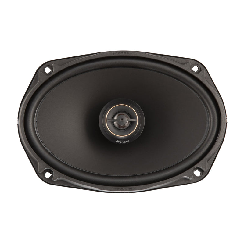Car speaker with Pioneer logo on a white background