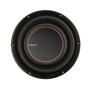 Black subwoofer with Pioneer logo on a white background