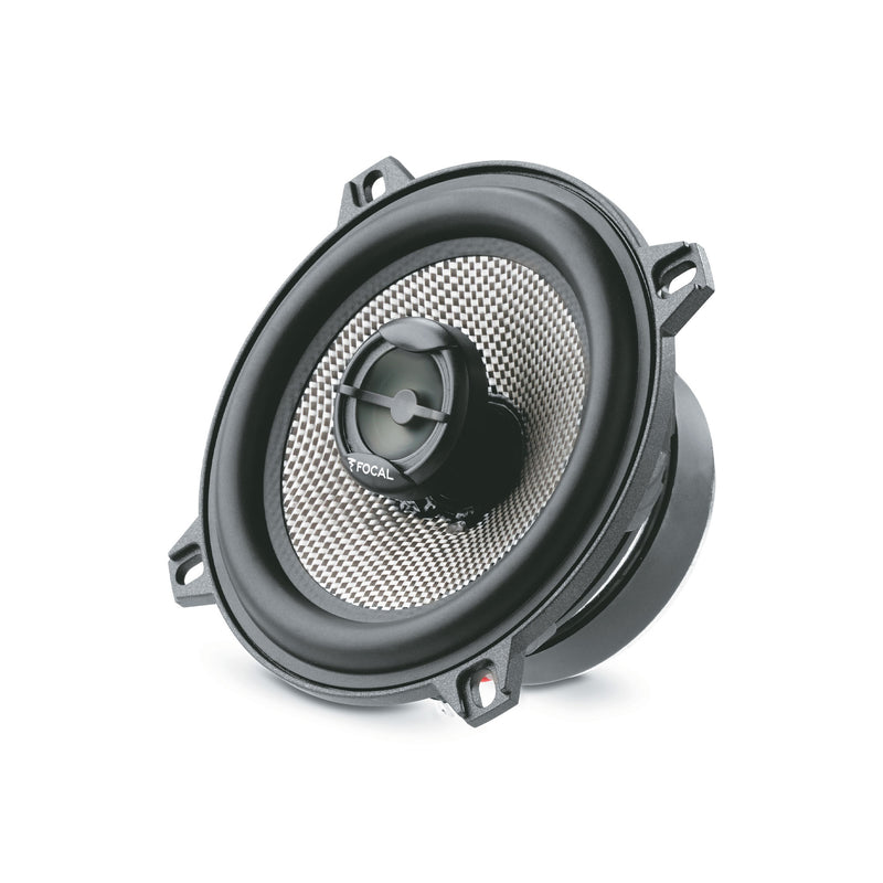 Car speaker with mesh cover on a white background