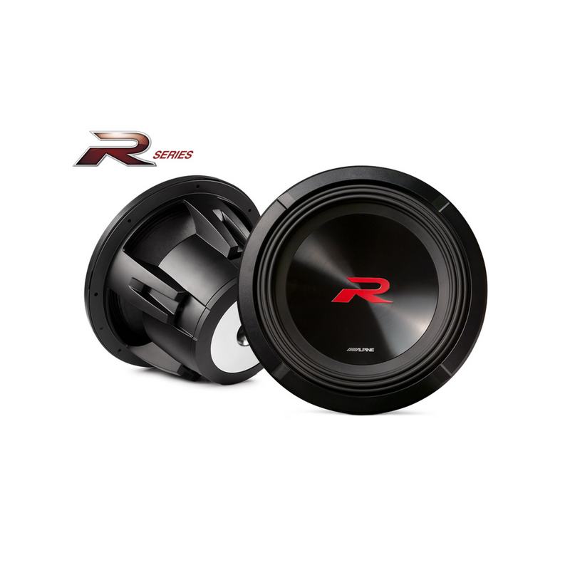 Alpine R2-W12D4 12" R-Series subwoofer with dual 4-ohm voice coils for deep, powerful bass