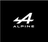 Alpine logo on a black background