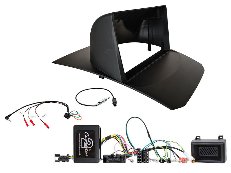 Connects2 CTK9FD04 9-inch Ford Fiesta installation kit with fascia panel, steering wheel control interface and vehicle-specific wiring harness