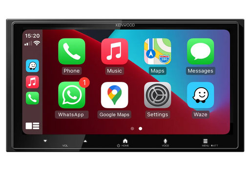 Kenwood DMX7525DABS 6.8 inch HD touchscreen digital multimedia receiver with DAB Bluetooth Apple CarPlay and Android Auto in dashboard