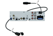 Audio/video switcher with multiple connectors on a white background