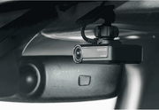 Kenwood DRV-N520 dash camera with HDR Super HD recording GPS and G sensor mounted on car windshield for driving safety