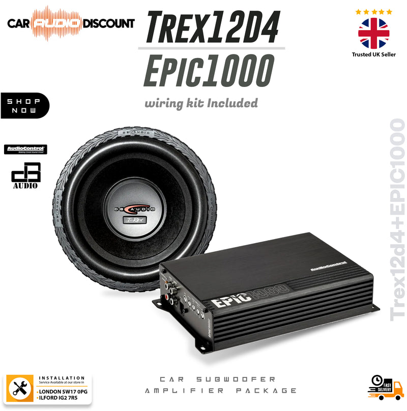 Get competition-ready bass with the AudioControl EPIC1500 amp and DB Audio TREX-12D2 12″ SPL subwoofer package. Built for powerful performance.