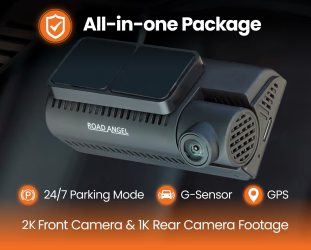 Road Angel Halo Guardian 2K 1-channel dash cam with Parking Mode and quick-release mount