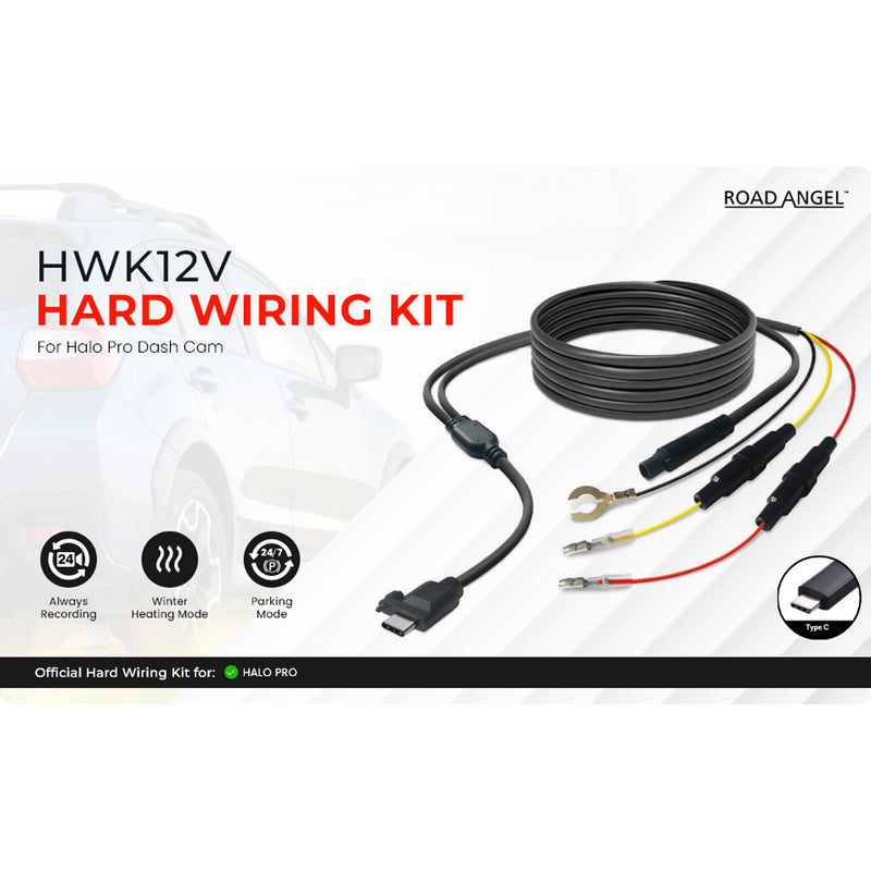 Road Angel HWK12V Halo Pro & Aura HD3 Hardwire kit to Enable Parking Mode