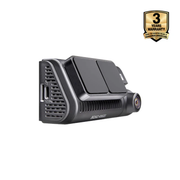 Black electronic device with USB port on a white background, featuring a 3-year warranty badge.