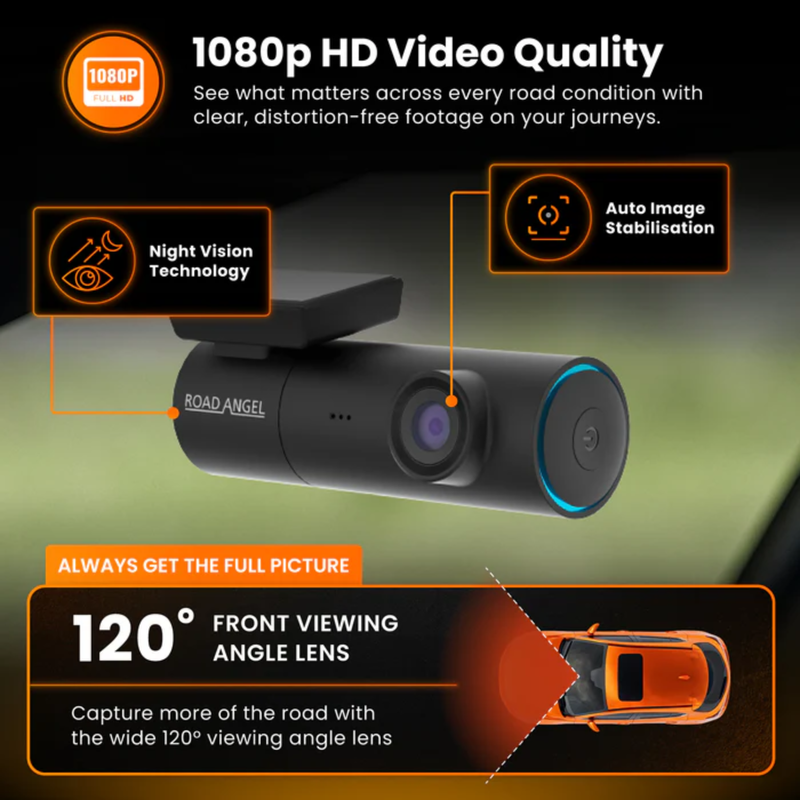 Road Angel Halo Spark 1080p Full HD Dash Cam with Parking Mode and Winter Mode