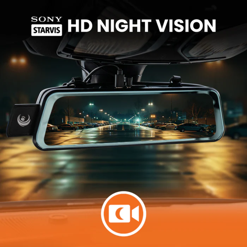 Road Angel Halo View 3 4K anti-glare mirror dash cam with 10 inch touchscreen and rear camera
