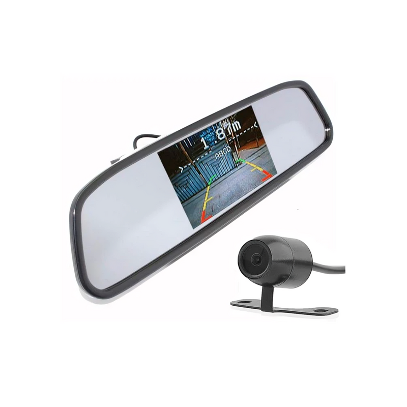 In Phase DINY603B-W Wireless Rear View Mirror Visual Parking Aid with Camera