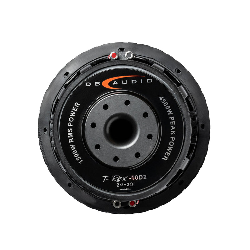 DB Audio TREX-10D2 10-inch dual voice coil SPL subwoofer with high-performance black cone