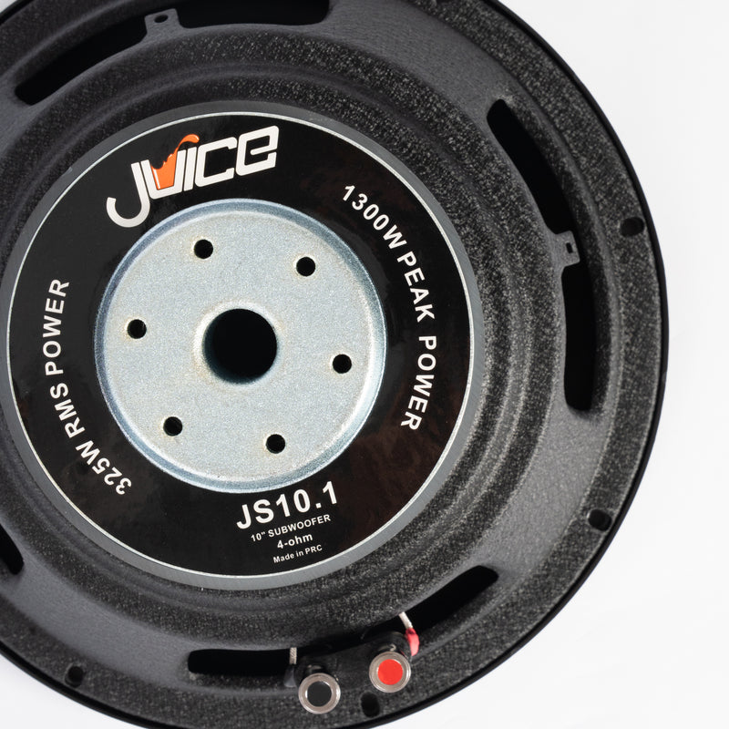 Juice Car Audio JS10 1200W 10" Single Voice Coil 4 Ohm Car Subwoofer