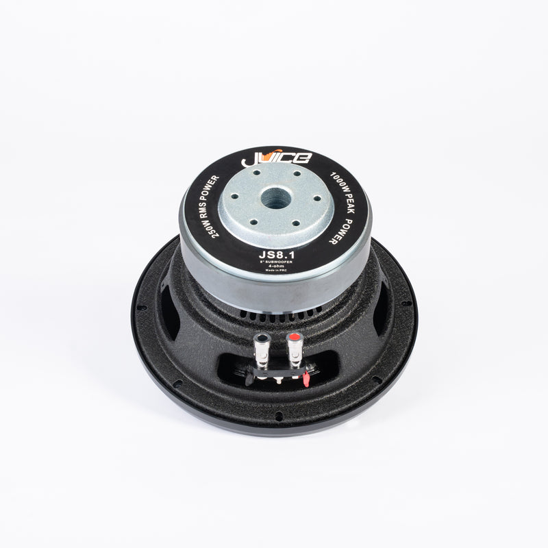 Juice Car Audio JS8 1000W 8" Single Voice Coil 4 Ohm Car Subwoofer