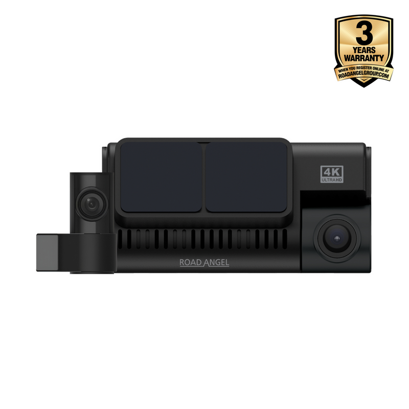 Road Angel Halo Ultima 4K Dual Dash Cam with parking mode, quick release mount and front and rear cameras