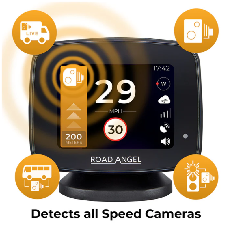Road Angel Pure One V2.4 speed camera detector with speed awareness and onboard mobile data modem