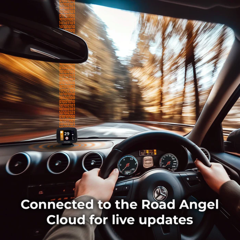Road Angel Pure One V2.4 speed camera detector with speed awareness and onboard mobile data modem
