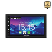 Car multimedia screen with digital display on a white background