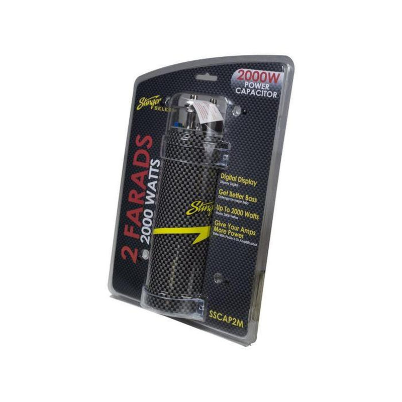 Stinger SSCAP2M 2 Farad Carbon Fibre Digital Power Capacitor with Digital Voltage Display