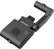 A black Hikvision electronic device with an articulated arm, shown on a plain white background.