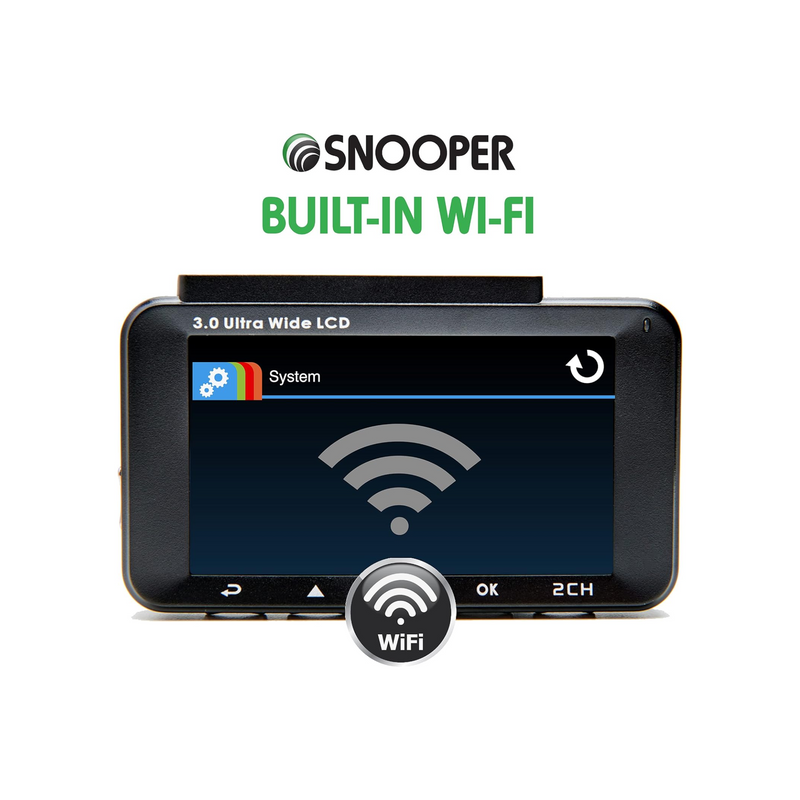 Snooper MY-CAM F2 1080p Full HD Dash Camera, With 3" LCD Screen, Integrated Speaker, Loop Recording, GPS, Parking Mode & Wi-Fi,