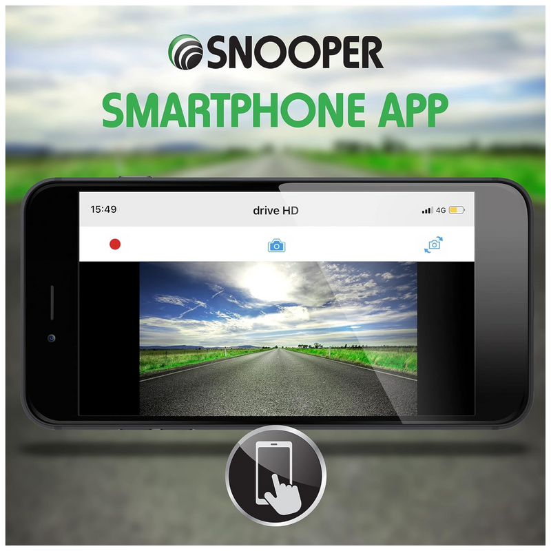 Snooper MY-CAM RFC2 1080p Full HD Dash Camera with 720p Rear Camera, 3" LCD Screen, Integrated Speaker, Loop Recording, GPS, Parking Mode & Wi-Fi