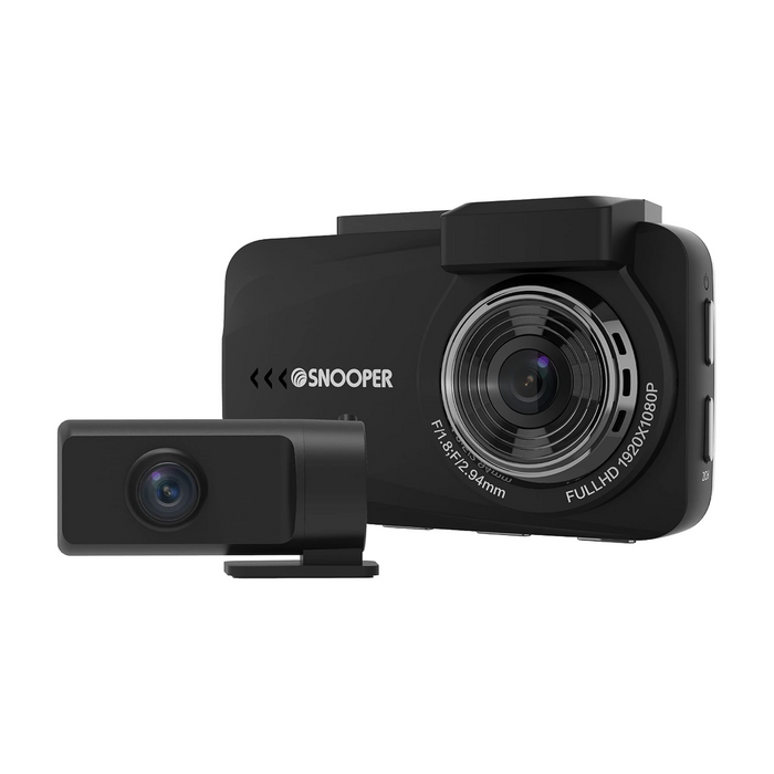 Snooper MY-CAM RFC2 1080p Full HD Dash Camera with 720p Rear Camera, 3" LCD Screen, Integrated Speaker, Loop Recording, GPS, Parking Mode & Wi-Fi