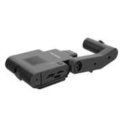 A black Hikvision handheld gimbal controller with dual USB-C ports and a speaker grille, shown on a solid white background.