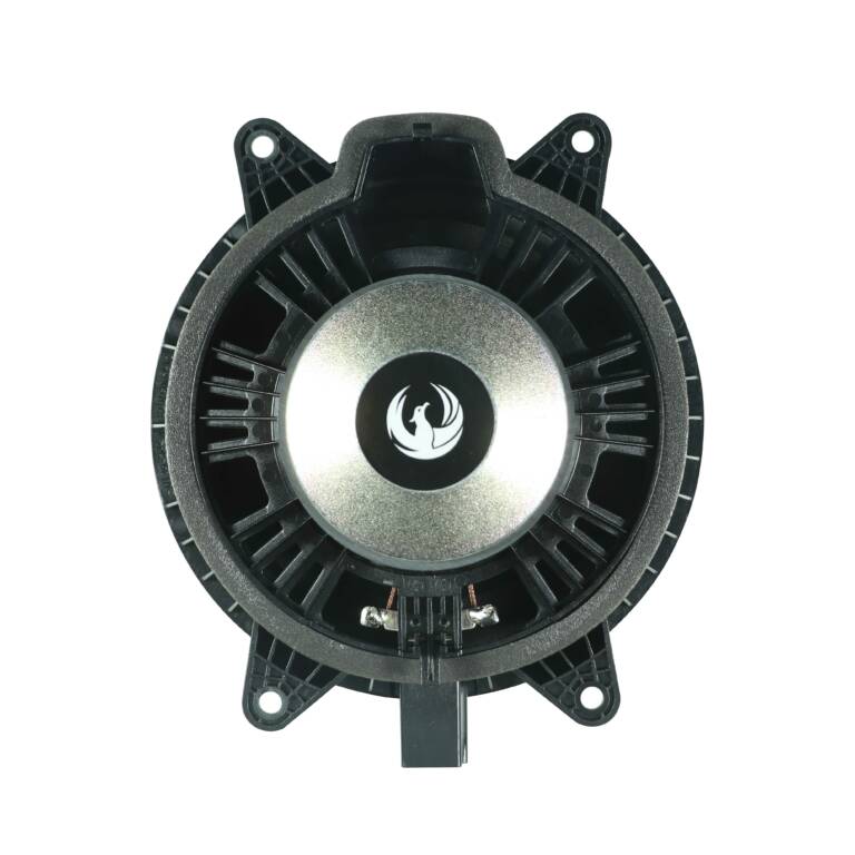 Black and silver fan or motor on a white background